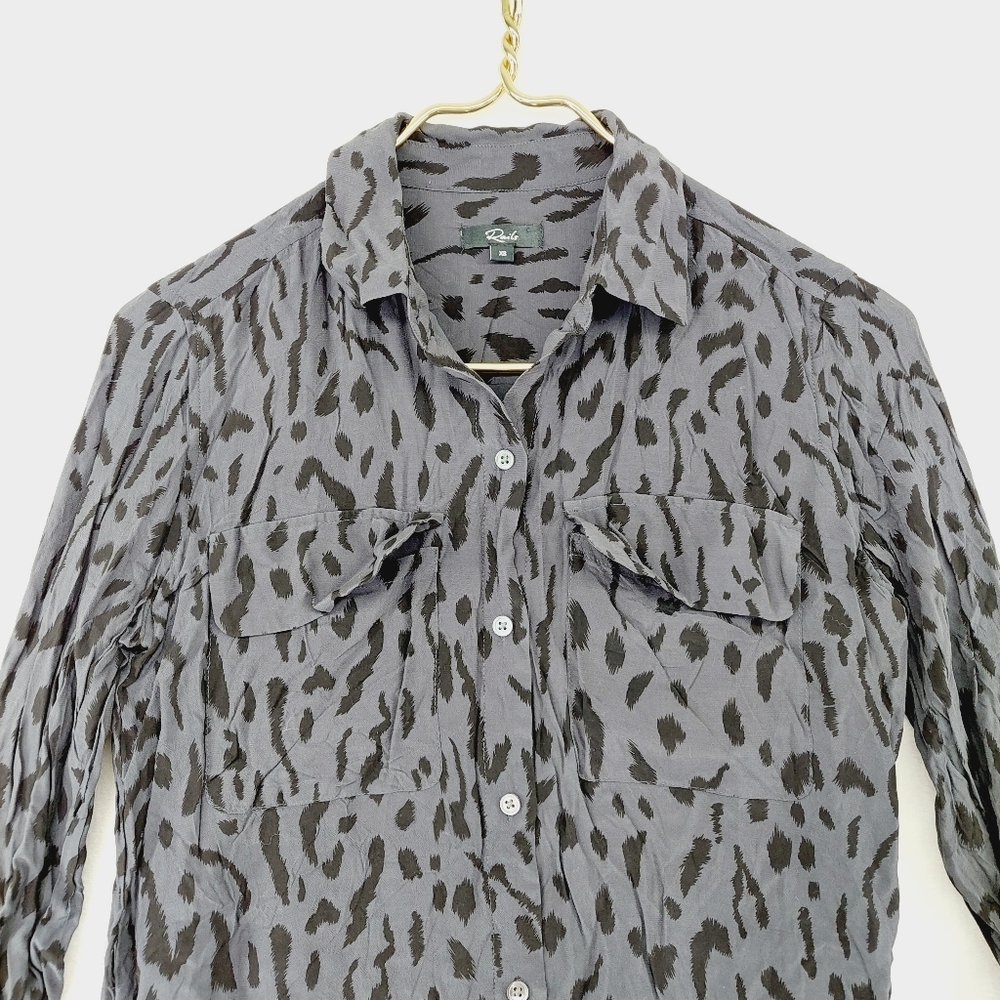 Rails Alix Cheetah Print Button Down Belted Midi … - image 3